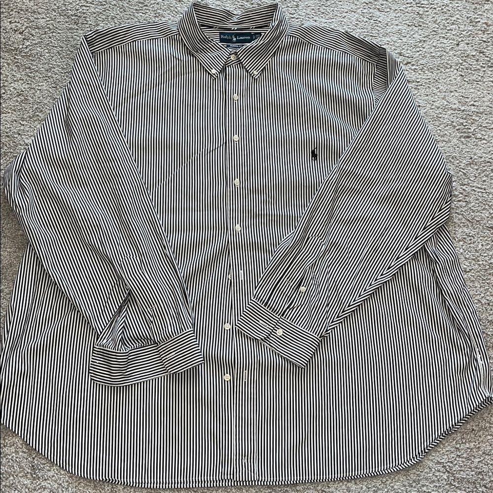 Three (3) Polo by Ralph Lauren Big Man Plaid & Stripe w/ Sewn Pony shirt 3XB Big - Picture 8 of 11